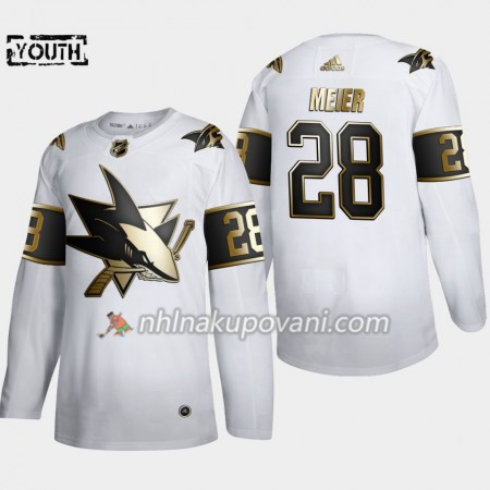San Jose Sharks Dresy Timo Meier 28 Adidas 2019-2020 Golden Edition Bílá Authentic - Dětské